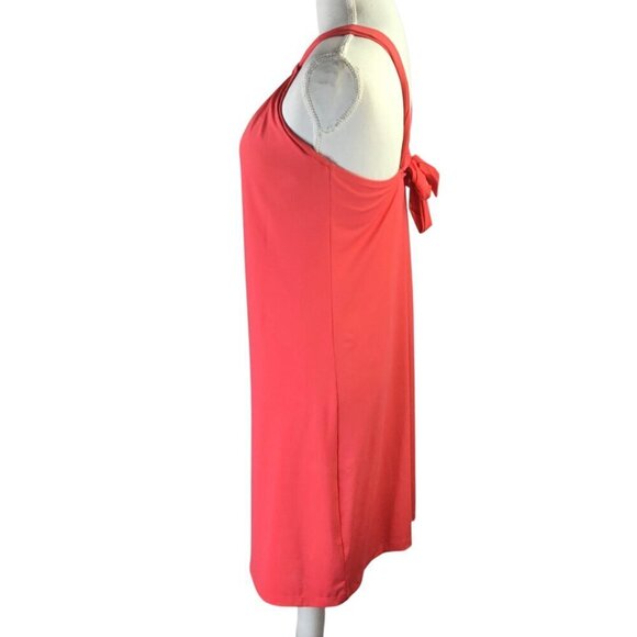 Athleta Kokomo Swim Dress Melon Size M Built in Bra Tie Halter 739779 High Neck - Picture 4 of 10